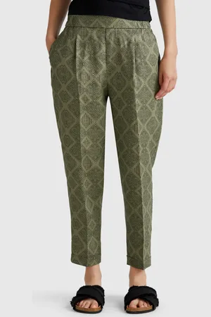 Benetton Pantalón Lino Estampado