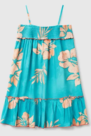 Benetton Vestido Fluido Con Estampado De Flores.