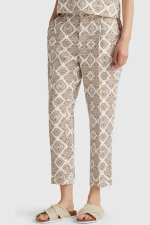 Benetton Pantalón Lino Estampado