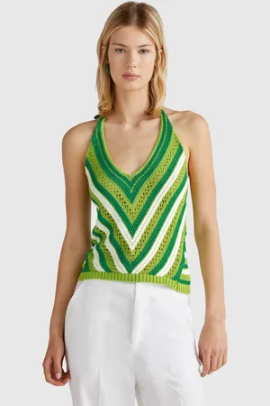 Benetton Top De Rayas De Crochet