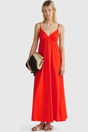 Benetton Vestido Mezcla De Algodón Y Viscosa