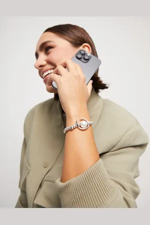 UNO de 50 Pulsera bañada en plata de ley con perla