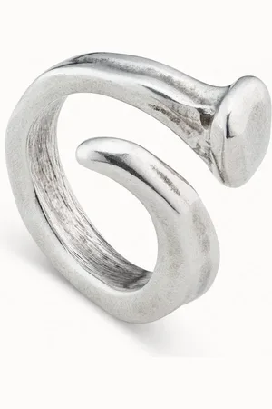 UNO de 50 Anillo de clavo bañado en plata de ley