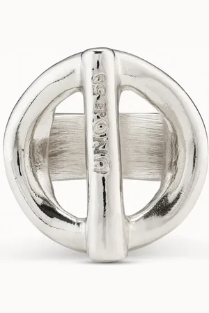 UNO de 50 Anillo artesanal bañado en plata de ley