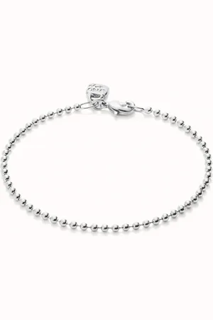 UNO de 50 Pulsera con bolas bañada en plata de ley.