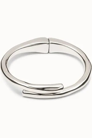 UNO de 50 Pulsera bañada en plata de ley con forma de túbulo y muelle oculto
