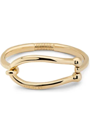 UNO de 50 Pulsera rígida bañada en oro 18k eslabón grande y muelle interior