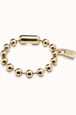 UNO de 50 Pulsera de bolas bañada en oro de 18k