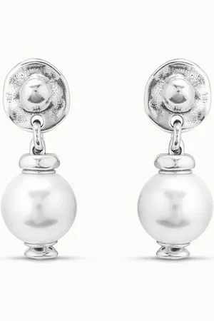 UNO de 50 Pendientes bañados en plata con pequeño medallón circular