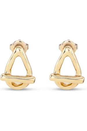 UNO de 50 Pendientes bañados en oro 18k con forma de eslabón ovalado pequeño