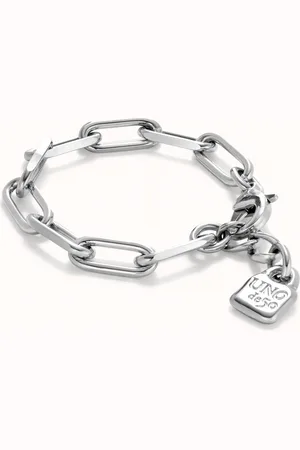 UNO de 50 Pulsera con eslabones bañada plata de ley