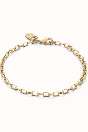 UNO de 50 Pulsera con eslabones medianos bañada en oro 18k.