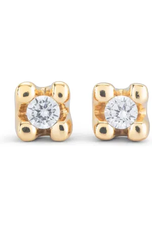 UNO de 50 Pendientes bañados en plata de ley oro 18k con circonita blanca