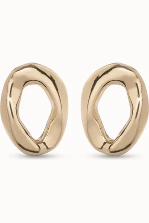 UNO de 50 Pendientes bañados en oro 18K con forma de eslabón