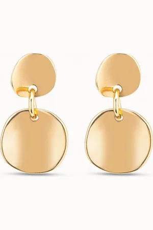 UNO de 50 Pendientes articulados bañadoss en oro de 18k