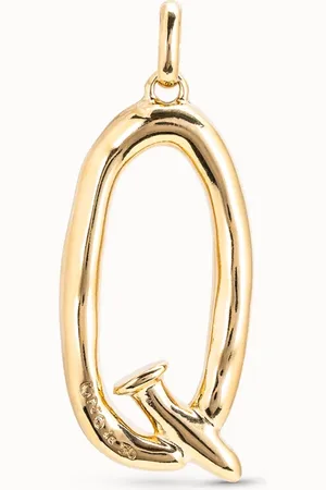 UNO de 50 Colgante bañado en oro de 18k de letra Q
