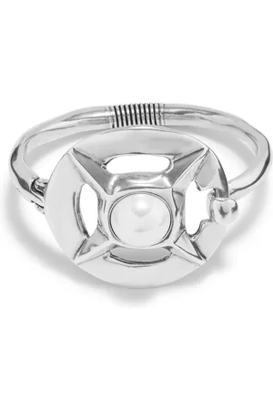 UNO de 50 Pulsera bañada en plata de ley con perla
