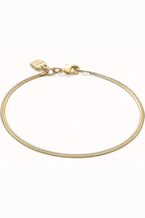 UNO de 50 Pulsera con forma plana bañada en oro 18k.