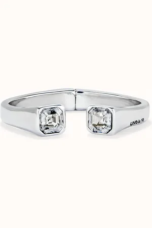 UNO de 50 Pulsera bañada en plata de ley con cristal