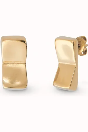 UNO de 50 Pendientes bañados en oro 18k con forma rectangular