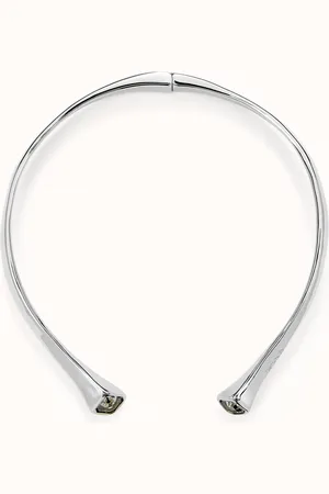 UNO de 50 Collar bañado en plata de ley con cristal