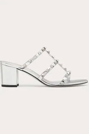 VALENTINO GARAVANI SANDALIA ROCKSTUD SIN TALÓN, CON EFECTO ESPEJADO Y CON TACÓN DE 60 MM Mujer 35.5