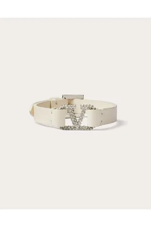 VALENTINO GARAVANI PULSERA GARAVANI DE CUERO Y CRISTAL CON EL VLOGO SIGNATURE Mujer UNI