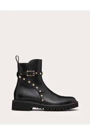 VALENTINO GARAVANI BOTA AL TOBILLO ROCKSTUD DE CUERO DE BECERRO CON TACÓN DE 90 MM Mujer 36