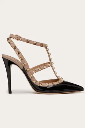 VALENTINO GARAVANI SALONES ROCKSTUD DE CHAROL CON TIRAS Y TACÓN DE 100 MM Mujer 34.5
