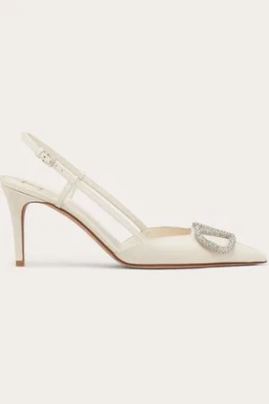 VALENTINO GARAVANI ZAPATO DE CUERO DE BECERRO CON CORREA TRASERA, VLOGO SIGNATURE Y TACÓN DE 80 MM Mujer 35.5