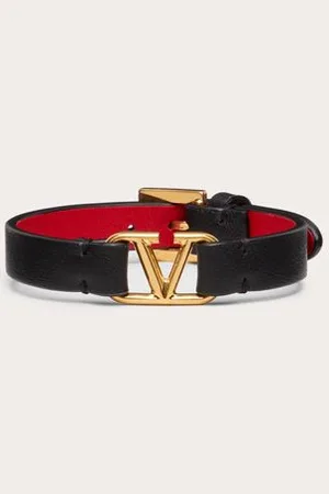 VALENTINO GARAVANI PULSERA VLOGO SIGNATURE DE PIEL DE BECERRO Mujer UNI