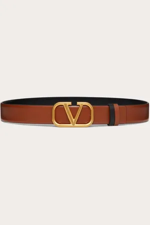 VALENTINO GARAVANI CINTURÓN REVERSIBLE VLOGO SIGNATURE DE PIEL DE BECERRO BRILLANTE DE 30 MM Mujer 065