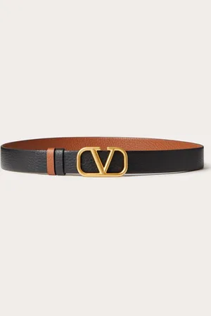 VALENTINO GARAVANI CINTURÓN REVERSIBLE VLOGO SIGNATURE DE 30 MM EN PIEL DE BECERRO CON GRABADO STAMPA ALCE Hombre 085