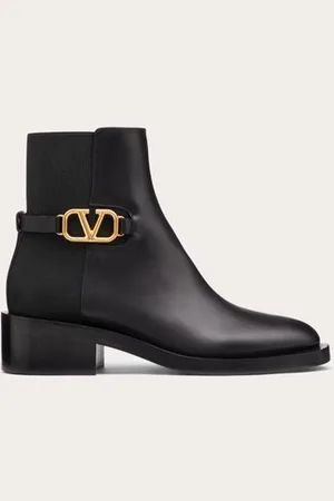 VALENTINO GARAVANI BOTINES VLOGO SIGNATURE DE PIEL DE BECERRO CON TACÓN DE 30 MM Mujer 35.5