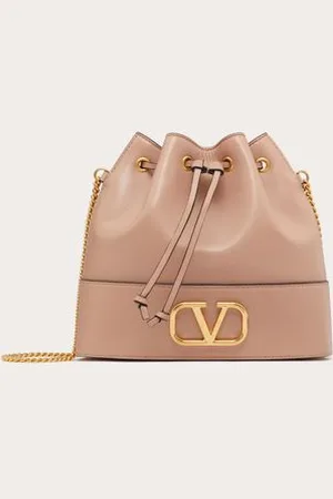 VALENTINO GARAVANI MINIBOLSO TIPO SACO DE CUERO NAPA CON CADENA CON EL VLOGO SIGNATURE Mujer UNI