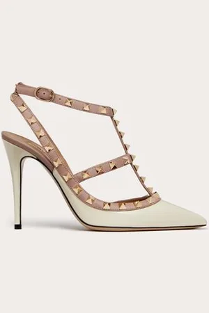 VALENTINO GARAVANI SALONES ROCKSTUD DE CHAROL CON TIRAS Y TACÓN DE 100 MM Mujer 34.5