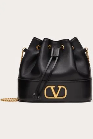 VALENTINO GARAVANI MINIBOLSO TIPO SACO DE CUERO NAPA CON CADENA CON EL VLOGO SIGNATURE Mujer UNI