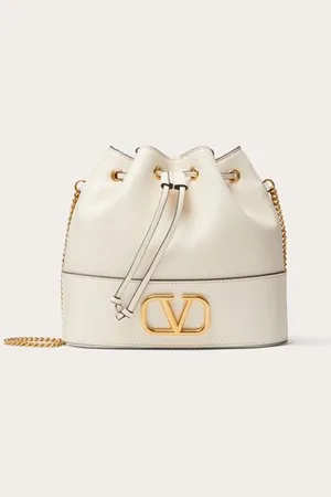 VALENTINO GARAVANI MINIBOLSO TIPO SACO DE CUERO NAPA CON CADENA CON EL VLOGO SIGNATURE Mujer UNI