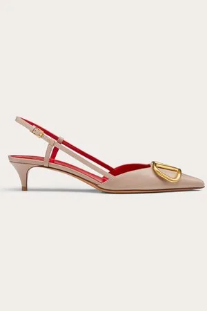 VALENTINO GARAVANI SALONES DESTALONADOS VLOGO SIGNATURE DE PIEL DE BECERRO CON TACÓN DE 40 MM Mujer 35.5