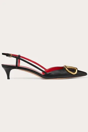 VALENTINO GARAVANI SALONES DESTALONADOS VLOGO SIGNATURE DE PIEL DE BECERRO CON TACÓN DE 40 MM Mujer 35.5