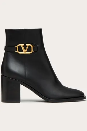 VALENTINO GARAVANI BOTINES VLOGO SIGNATURE DE PIEL DE BECERRO CON TACÓN DE 75 MM Mujer 35.5