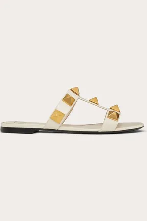 VALENTINO GARAVANI SANDALIAS DE PALA PLANAS ROMAN STUD DE PIEL DE BECERRO Mujer 35.5