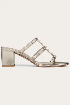 VALENTINO GARAVANI SANDALIAS DE PALA ROCKSTUD DE PIEL DE BECERRO METALIZADA CON TACÓN DE 60 MM Mujer 34.5