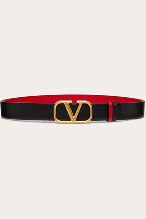 VALENTINO GARAVANI CINTURÓN REVERSIBLE VLOGO SIGNATURE DE PIEL DE BECERRO BRILLANTE DE 30 MM Mujer 065