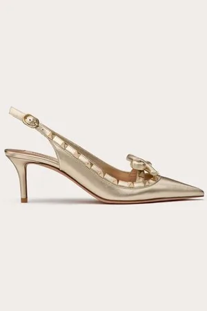 VALENTINO GARAVANI ZAPATOS ROCKSTUD CON TACÓN DE 60 MM Y CORREAS TRASERAS, DE CUERO DE NAPA LAMINADO Y STUDS AL TONO Mujer 35.5