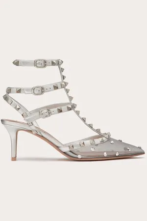 VALENTINO GARAVANI ZAPATO ROCKSTUD DE MALLA CON TIRAS, CRISTALES Y TACÓN DE 65 MM Mujer 36.5
