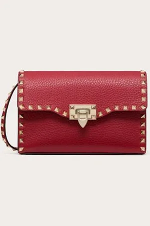 VALENTINO GARAVANI BOLSO BANDOLERA PEQUEÑO ROCKSTUD DE PIEL DE BECERRO GRANULADA Mujer UNI