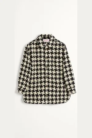 VALENTINO SOBRECAMISA DE LANA CON DISEÑO PIED DE COQUE Hombre 44