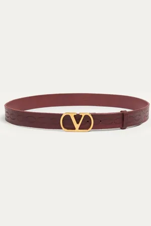 VALENTINO GARAVANI CINTURÓN DE CUERO DE BECERRO VLOGO SIGNATURE DE 30 MM DE ALTURA Hombre 085