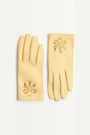 VALENTINO GARAVANI GUANTES VLOGO SIGNATURE DE CUERO NAPA Mujer 6.5